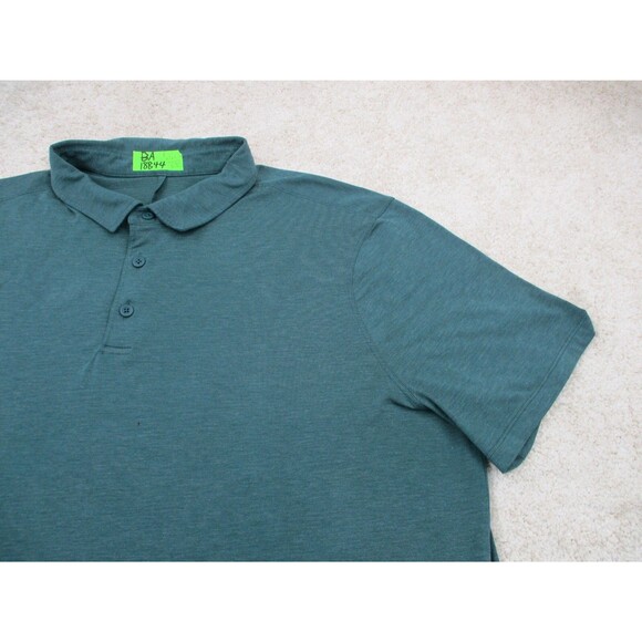 Lululemon Evolution Short Sleeve Polo Shirt Mens 2XL XXL Green Lightweight * - Picture 3 of 13